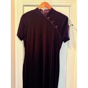 Vintage 90s Nina Piccalino  Purple‎ Velvet Maxi Gown Size 12